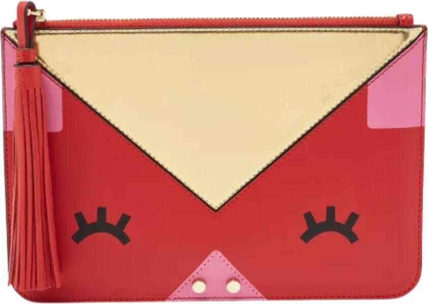 Armani Pre-owned Leather clutches Rood Dames