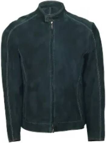 Armani Pre-owned Leather outerwear Groen Dames