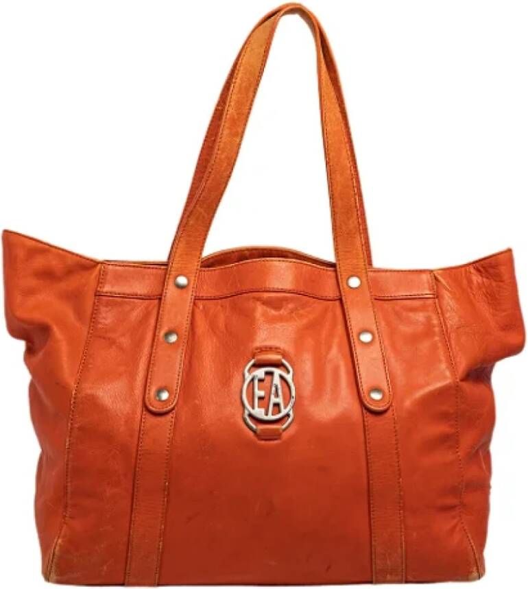 Armani Pre-owned Leather shoulder-bags Oranje Dames