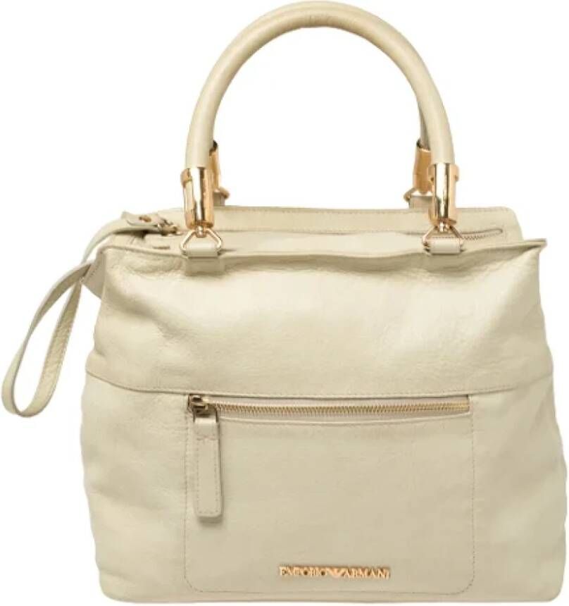 Armani Pre-owned Leather totes Beige Dames