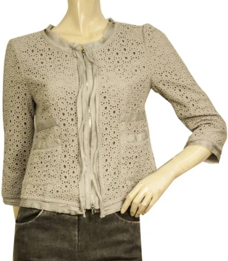 Armani Pre-owned Cotton outerwear Grijs Dames