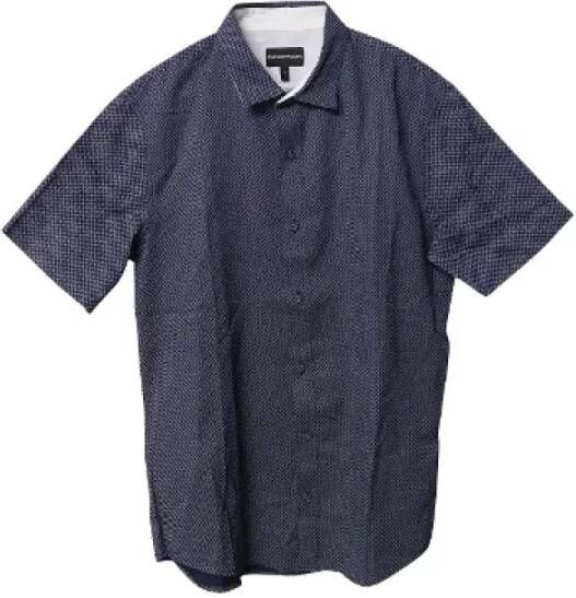 Armani Pre-owned Cotton tops Blauw Dames