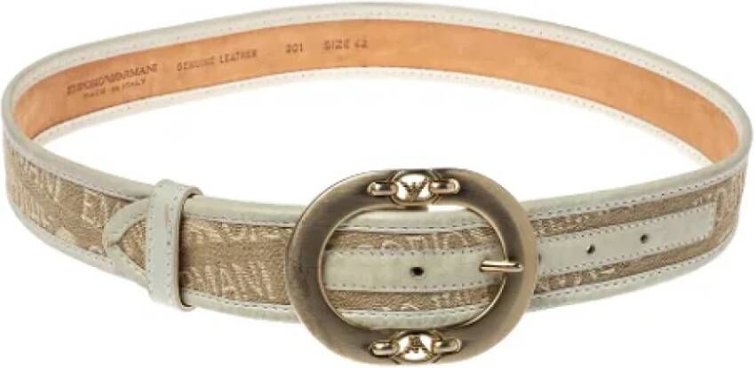 Armani Pre-owned Fabric belts Beige Dames