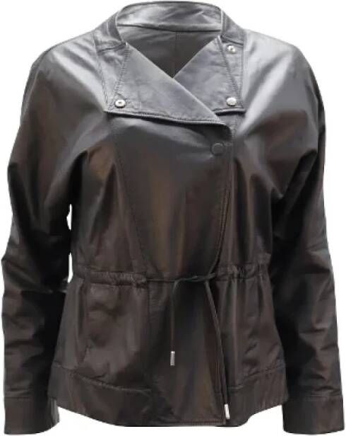 Armani Pre-owned Leather tops Zwart Dames