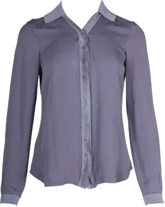 Armani Pre-owned Pre-owned Silk tops Paars Dames