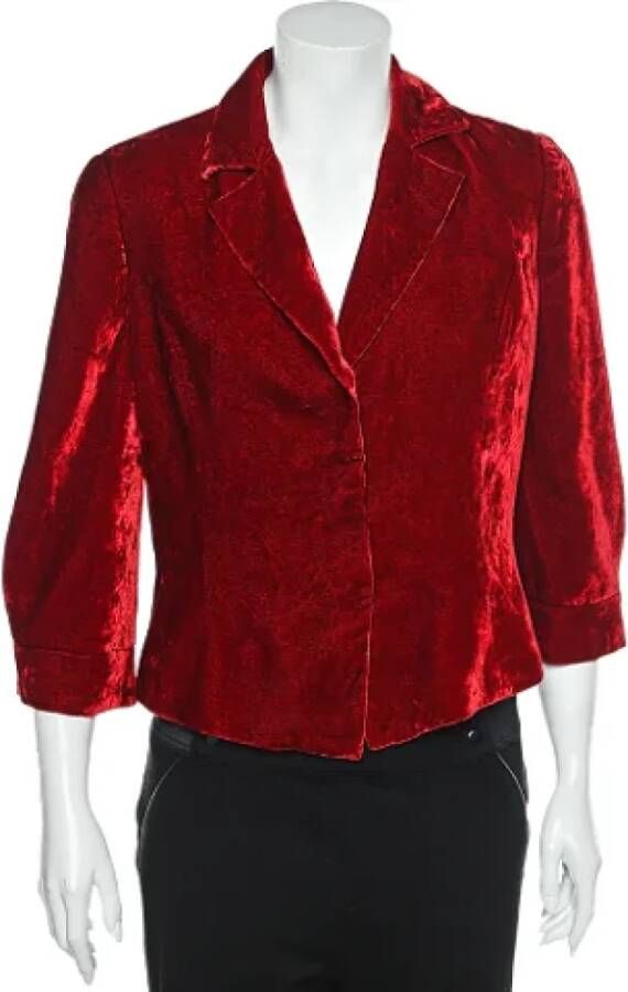 Armani Pre-owned Velvet outerwear Rood Dames