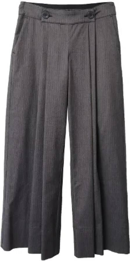 Armani Pre-owned Wool bottoms Grijs Dames