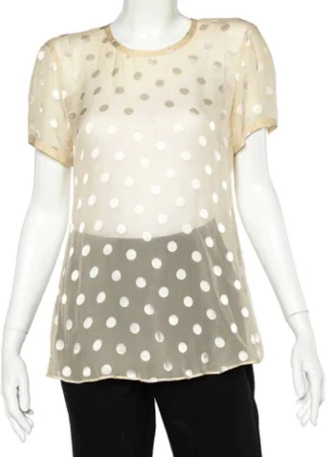Armani Pre-owned Silk tops Yellow Dames