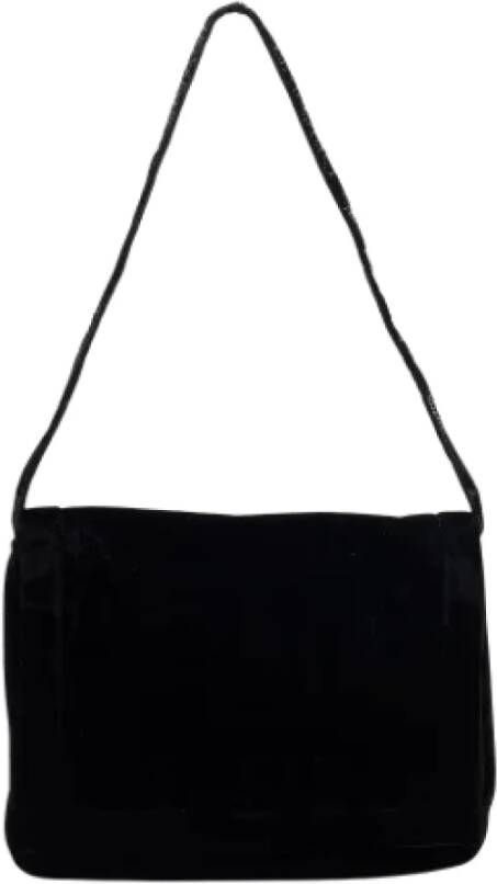 Armani Pre-owned Velvet shoulder-bags Zwart Dames