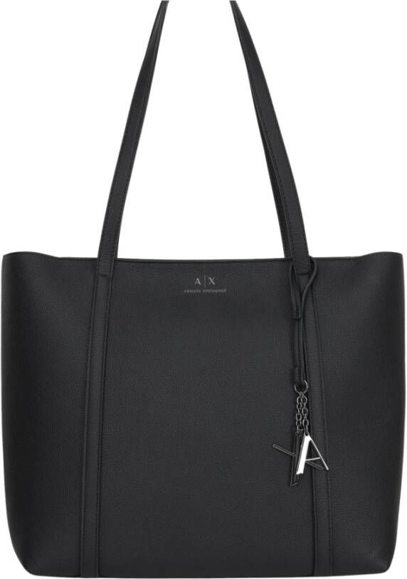 Armani Exchange Zwarte Shopper Tas met Logo en Afneembare Hanger Black Dames