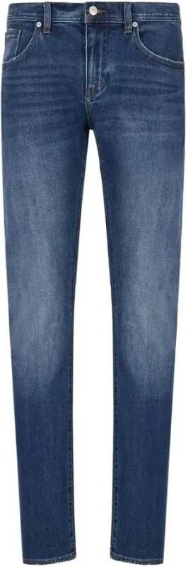 Armani Heren Blauwe Jeans met Ritssluiting en Knoopsluiting Blauw Heren