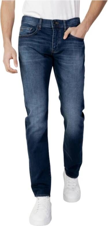 Armani Exchange Heren Jeans Blauw Rits en knoopsluiting Blue Heren