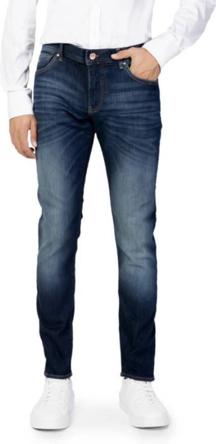 Armani Exchange Heren Jeans Blauw Rits en knoopsluiting Blue Heren