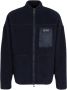 Armani Exchange Blauwe Teddy Sweatshirt met Ritssluiting en Zijzakken Blue Heren - Thumbnail 1