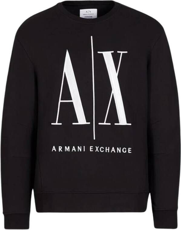 Armani Exchange Zwarte Print Sweatshirt voor Heren Black Heren