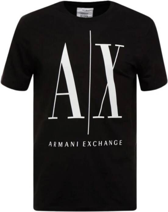 Armani Exchange Zwart T-shirt met ronde hals en korte mouwen Black Heren