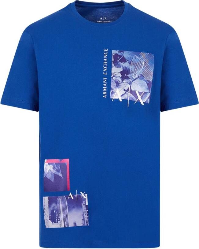 Armani T-Shirts Blauw Heren