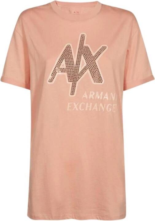 Armani Exchange Stijlvol T-Shirt voor Heren Roze Dames