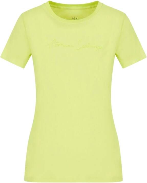 Armani Exchange Klassiek T-shirt Yellow Dames