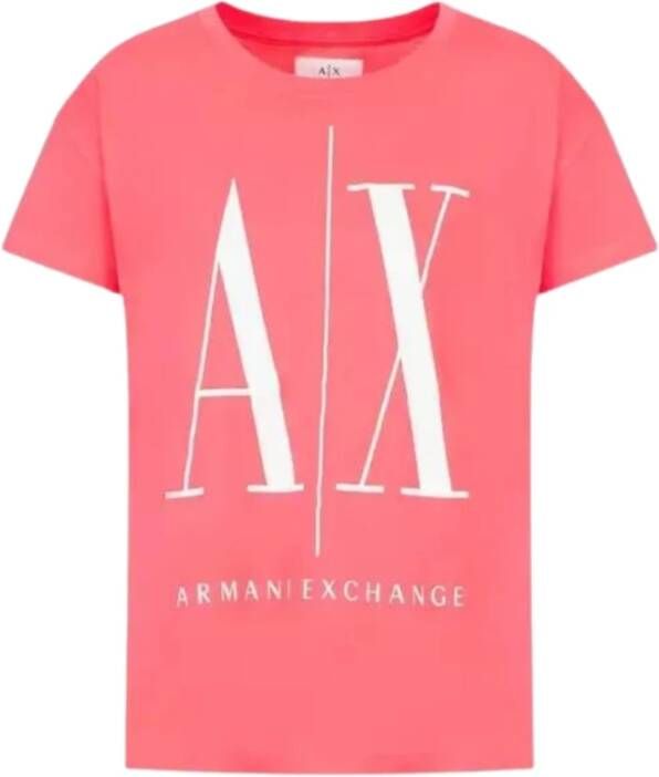 Armani Exchange Klassieke Stijl T-Shirt Diverse Kleuren Pink Dames