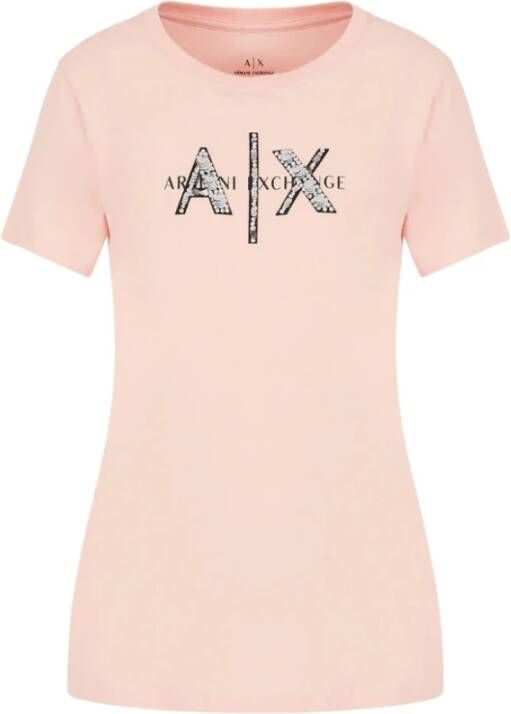 Armani Exchange Klassiek T-shirt Pink Dames