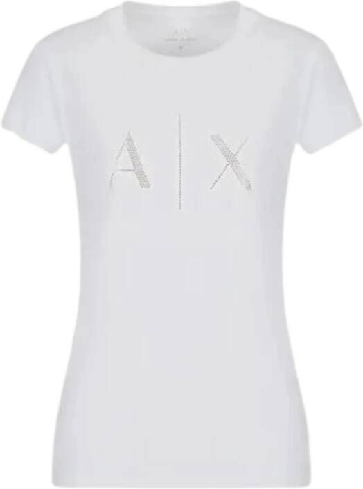 Armani Exchange Stijlvolle Slim Fit T-Shirt White Dames