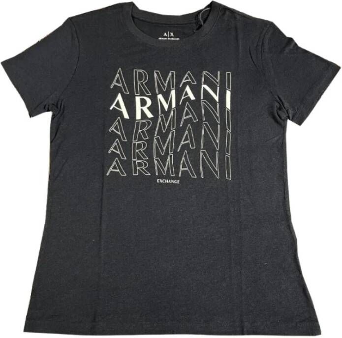 Armani Exchange Bedrukt Logo T-Shirt Zwart Black Heren