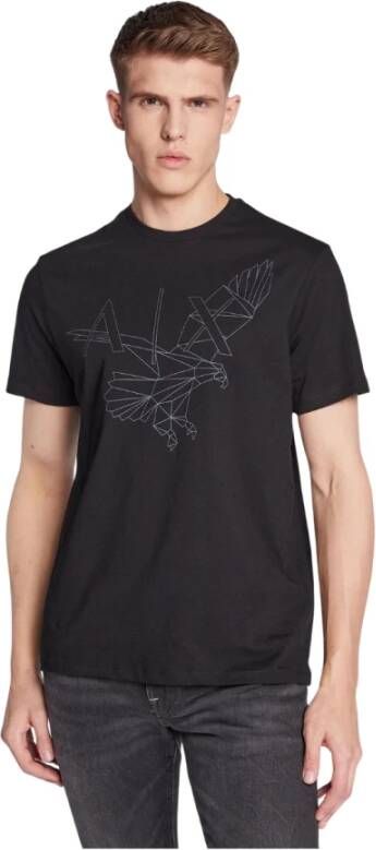Armani Exchange Klassieke Stijl T-Shirt Diverse Kleuren Black Heren