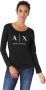 Armani Exchange Zwarte T-shirt met lange mouwen voor dames Black Dames - Thumbnail 2