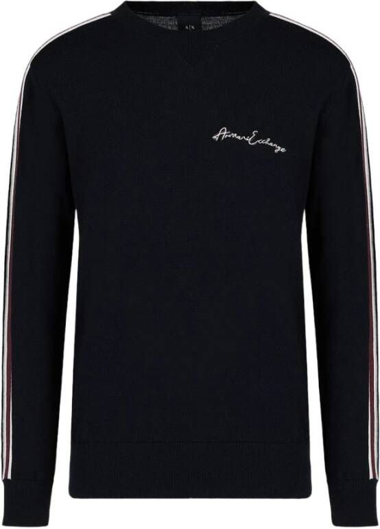 Armani Veelzijdige Klassieke Trui met Authentiek Logo Blauw Heren