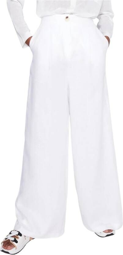 Armani Exchange Wide Trousers White Dames