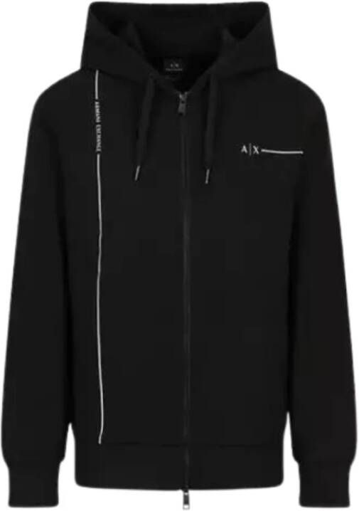 Armani Exchange Zwarte Rits Hoodie Black Heren