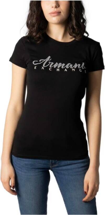 Armani Zwart Print T-shirt voor Dames Zwart Dames