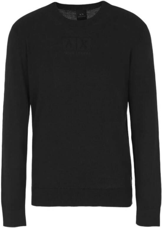 Armani Exchange Zwarte Sweaters met Opvallend Logo Black Heren