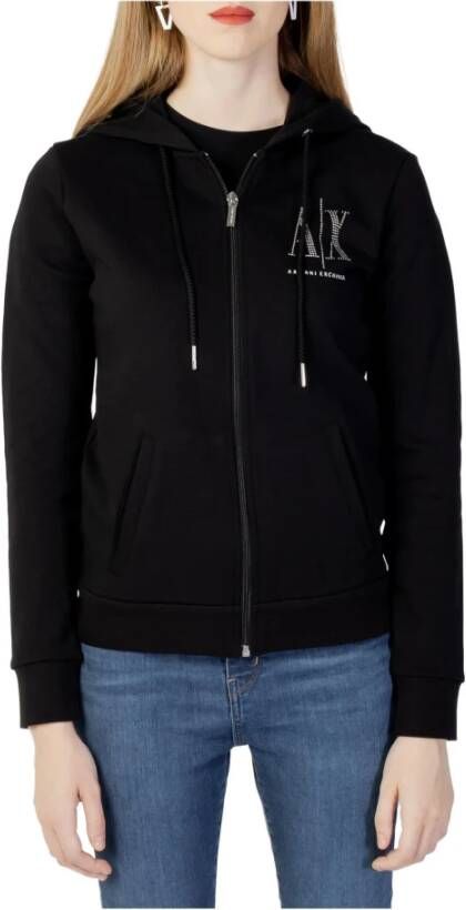 Armani Exchange Women Clothing Sweatshirts Black Ss22 Zwart Dames