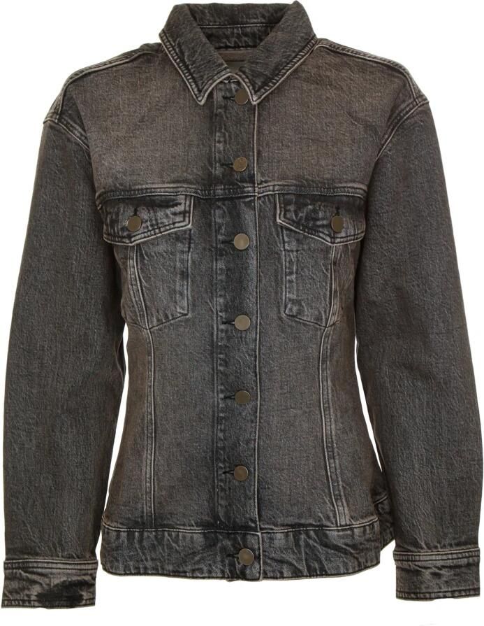 ARMEDANGELS Oversized Denim Jacket met Kent Kraag Gray Dames
