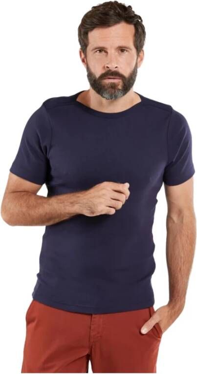 Armor-Lux T-shirt marinière carantec Blauw Heren