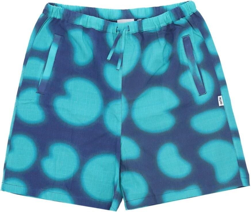 Arte Antwerp Verstelbare elastische shorts met abstract all-over patroon Blauw Heren
