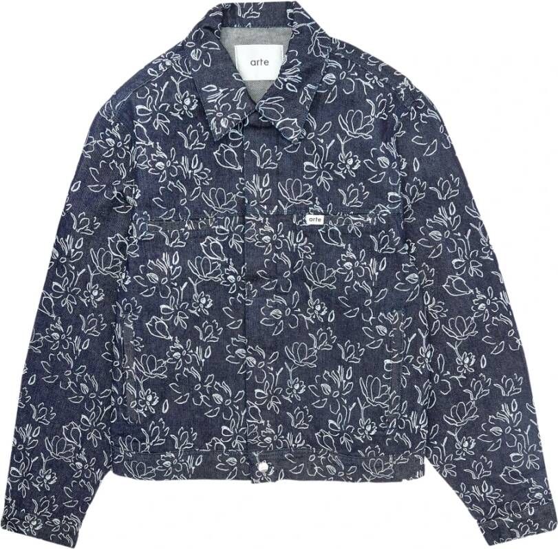 Arte Antwerp Jones Flowers Blauwe Spijkerjas Blauw Heren