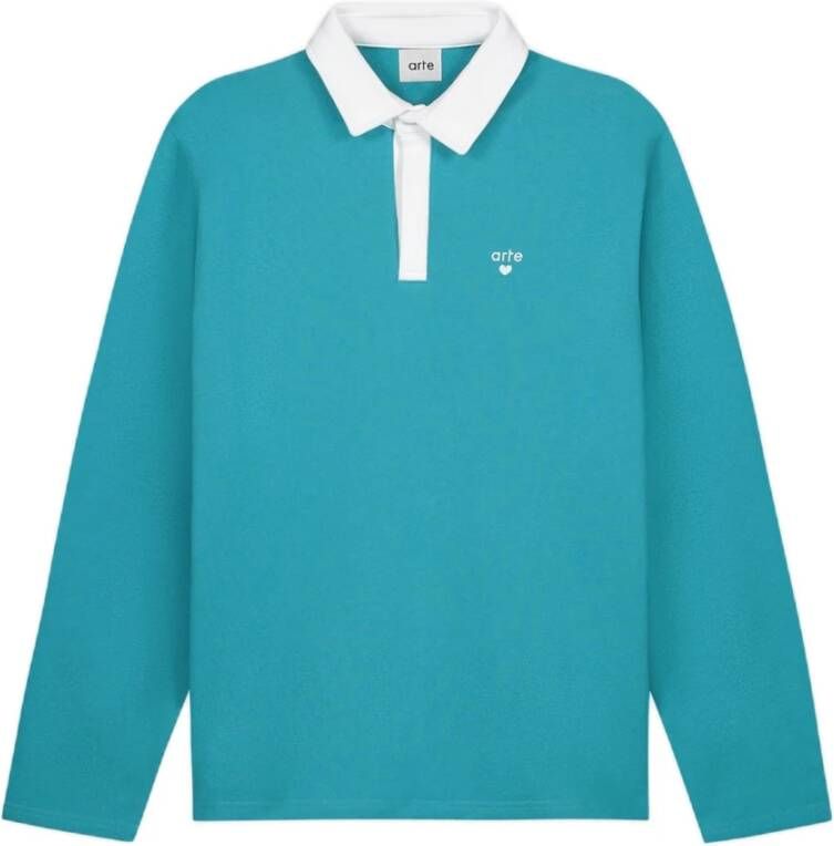 Arte Antwerp Polo Shirt met Contrastkraag Blue Heren