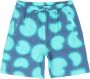 Arte Antwerp Verstelbare elastische shorts met abstract all-over patroon Blauw Heren - Thumbnail 4