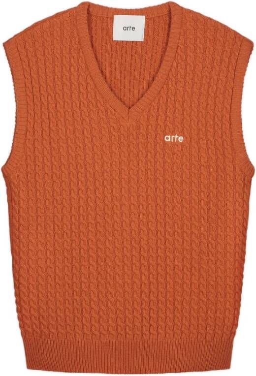 Arte Antwerp Sleeveless Knitwear Oranje Heren