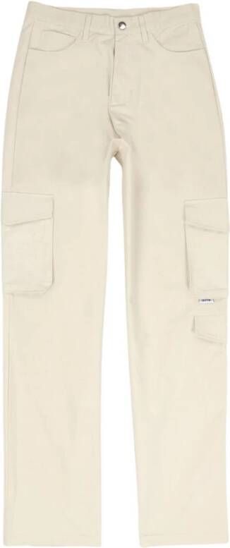 Arte Antwerp Lichtgewicht Cargo Broek Room Rechte Pijp Beige Heren
