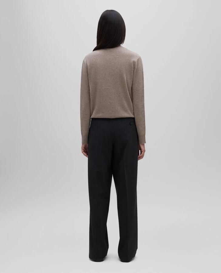 Aspesi Hoge taille broek met plooien en zachte pijp Black Dames - Foto 3