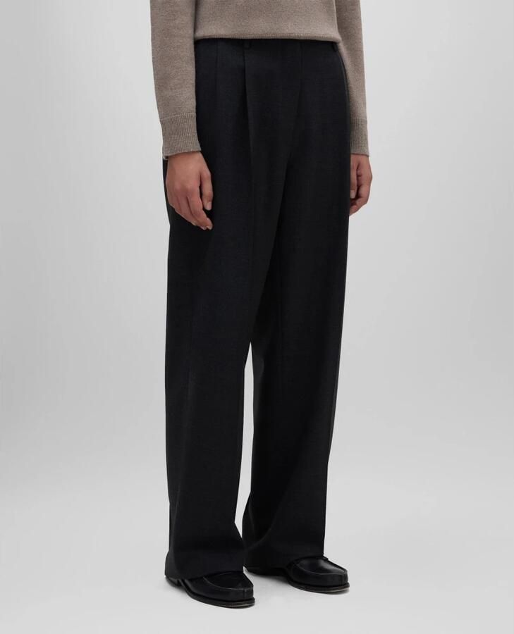 Aspesi Hoge taille broek met plooien en zachte pijp Black Dames - Foto 4