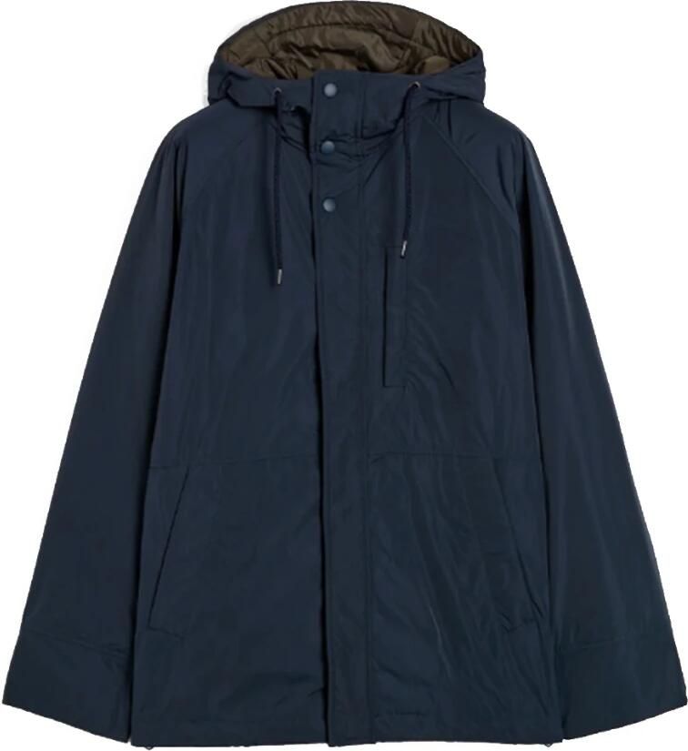 Aspesi Korte Marine Technische Taffeta Parka Blue Heren
