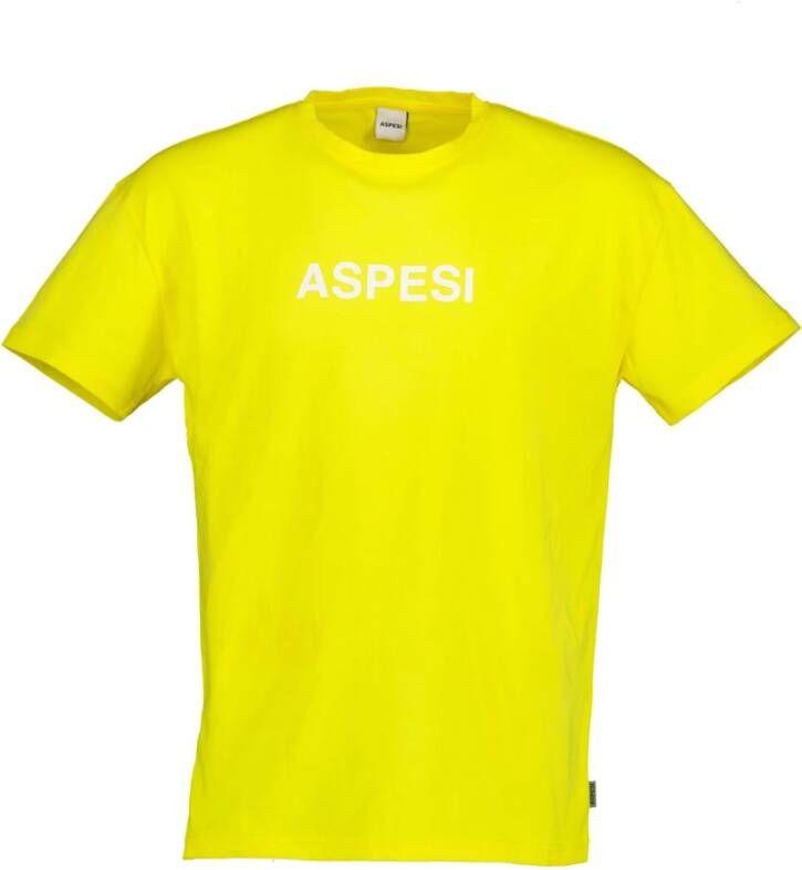 Aspesi Basic 2 T-shirt Geel Yellow Heren