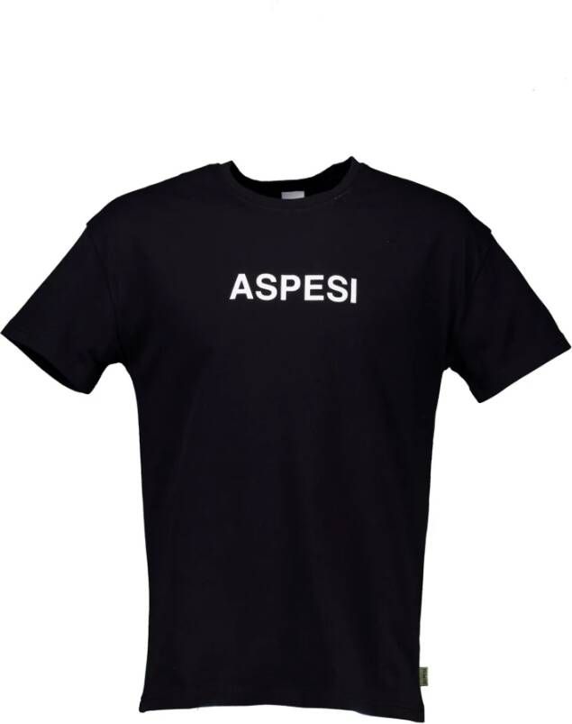 Aspesi Basic 2 Zwarte T-shirts Black Heren
