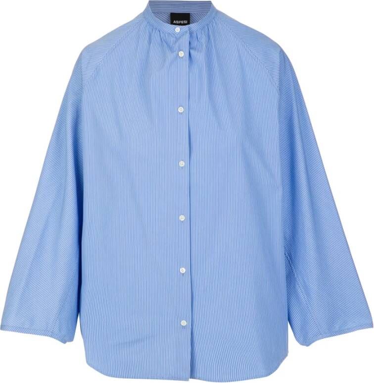 Aspesi Lichtblauw Gestreept Katoenen Overhemd Blauw Dames