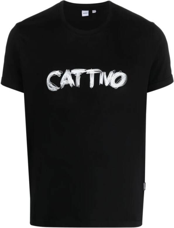 Aspesi Cattivo Logo T-shirt Zwart Heren